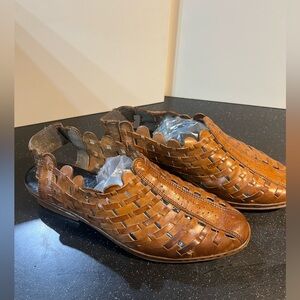 Rieker Antistress Woven Leather Slingback Clogs